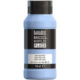 Liquitex Basics Fluid Acrylverf met vloeibare consistentie, sneldrogend, lichtecht, waterdicht, op waterbasis, 118 ml fles, paars, lichtblauw