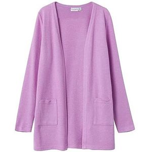 Bestseller A/S Nkfvicti Ls Knit Card L Noos Cardigan voor meisjes, Paarse tule