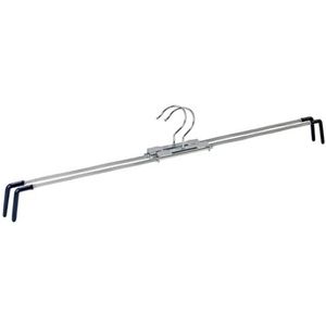WENKO Broekhangers Spiral 50 set van 2 - set van 2 kleerhangers met antislip coating, tot maat 48, verchroomd metaal, 29-50 x 11,5 x 1,3 cm, glanzend zilver