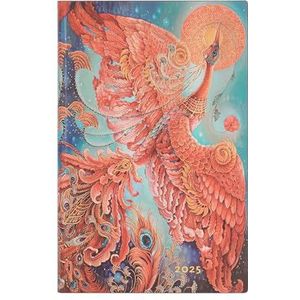Paperblanks Flexi 2025 agenda 12 maanden, vuurvogel, horizontaal, maxi (210 mm x 135 mm), Italiaans