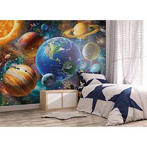 Walltastic Zonnestelsel behang, 2,4 m hoog, 3 m breed, meerkleurig