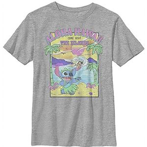Disney Lilo & Stitch Aloha Hawaii Come Visit The Islands Boys T-shirt, grijs gemêleerd, Athletic XS, atletisch grijs gemêleerd
