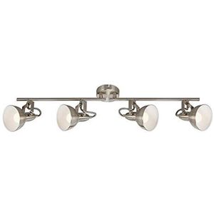 Briloner Leuchten - Plafondlamp, 4 draaibare en draaibare spots, retro/vintage, 4 x E14, 40 W, metaal, satijnwit, 790 x 190 mm (l x h)