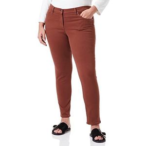 Gerry Weber Best4me Skinny damesjeans korte taille organisch katoen 5 pocket eenkleurig kort, siena aarde