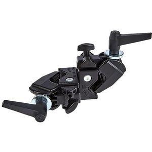 Manfrotto 038 Super Clamp Morsetto Doppio in Alluminio per Luci, Carico capaciteit 15 kg, zwart