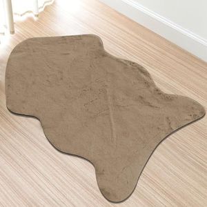 Comart, Carezza Tapijt voor badkamer en meubels, superzacht, pluizig en harig, modern design, voor douche en bad, slaapkamer, machinewasbaar, effen kleur, beige, patroon