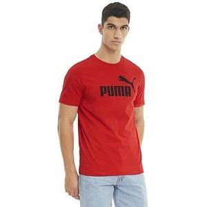 PUMA Ess T-shirt voor heren, wit (Puma White), FR: 2XL (productiemaat: XXL), Rood (hoog risico rood), S
