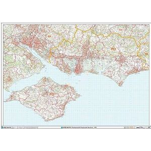 Portsmouth Wandkaart met postcode