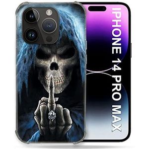 Beschermhoes voor iPhone 14 Pro Plus (6,7 inch), doodskop en vingers