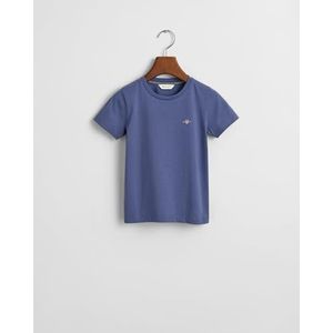 GANT T-shirt unisexe pour enfant Shield S, Bleu marine poussiéreux, 176