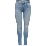 Only ONLBLUSH Mid SK AK RAW DNM REA1467 Noos Jeans, Light Blue Denim, XXSW / 34L dames, Light Blue Denim, XXSW / 34L, Light Blue Denim