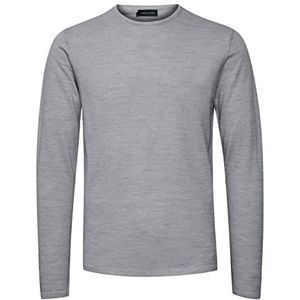 CASUAL FRIDAY Kent Merino Pullover voor heren, ronde hals, lichtgrijsmix (50813)