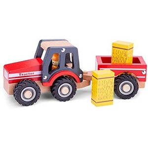 New Classic Toys Tractor met hanger, strolaarzen, houten speelgoed voor kinderen