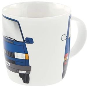 BRISA VW Collection - Volkswagen Combi Bus T4 Camper Van koffiebeker van porselein (New Bone China), theekopje, grote beker voor keuken, werkplaats, camping/souvenir (voor/blauw)