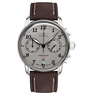 Zeppelin Klassiek horloge 8678-4, grijs/bruin, klassiek, Grijs/Bruin, Klassiek