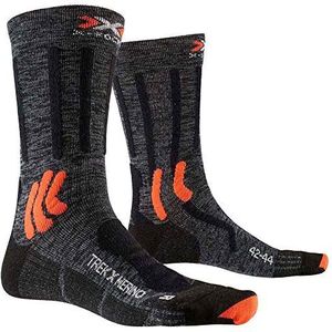 X-SOCKS X-socks Trek X Merino sokken voor wandelen en wandelen, Grey Duo Melange/X-Oranje/Zwart