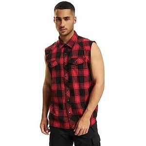 Brandit Checkshirt Sleeveless Herenhemd (1 stuk), Rood/Zwart