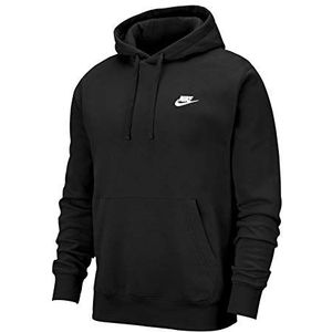 NIKE Heren M Nsw Club Hoodie Po Bb Sweatshirt, Zwart/Zwart/(wit), S