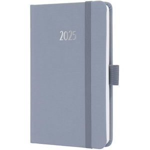 SIGEL J5406 Jolie Agenda semainier 2025, env. A6, couverture rigide avec reliure textile, élastique, passant pour stylo, poche plaquée, 174 pages, en papier durable, agenda