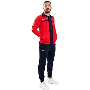 Givova, Givova trainingspak met volledige ritssluiting, rood/blauw, 3XL