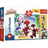Trefl - Marvel, Spidey and His Amazing Friends, in de wereld van Spidey – puzzel 60 stukjes – kleurrijke puzzels met sprookjes van Bohter, creatief, leuk voor kinderen vanaf 4 jaar