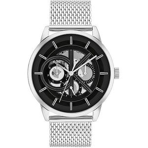 Calvin Klein 25200213 Herenhorloge, analoog, multifunctioneel, kwarts, met Milanese armband, roestvrij staal zilver, zwart., Armband