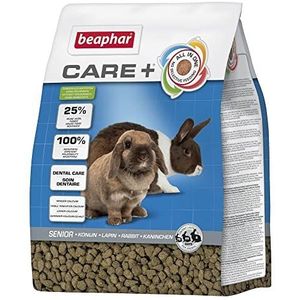 BEAPHAR CARE+ – Super Premium Senior konijnenvoer – 25% vezels – koolhydraatarm & vet, zonder kleurstoffen – hoge verteerbaarheid – natuurlijke tandslijtage – 1,5 kg