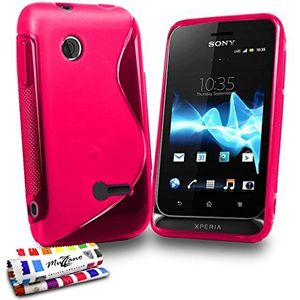 Muzzano Beschermhoesje voor Sony Xperia Tipo [Le S Premium] [roze] + stylus en reinigingsdoek van Muzzano® - ultieme bescherming voor uw Sony Xperia Tipo