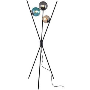 Trio Leuchten Lance 403400317 vloerlamp, metaal, mat zwart, 3 x E14, 28 W, 3 x E14