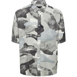 ONLY & SONS Chemise pour homme, coupe ample, col de chemise, Bleu clair, L