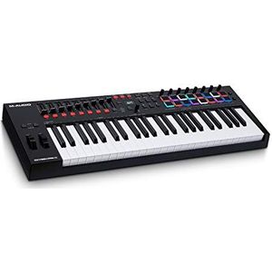 M-Audio Oxygen Pro 49- USB MIDI keyboardcontroller met 49 toetsen met beatpads, toewijsbare MIDI knobs,buttons&faders en softwaresuite inbegrepen