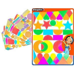 CLEOPATRE Geometrische zelfklevende stickers, meerkleurig, 6 vellen (276 stickers)