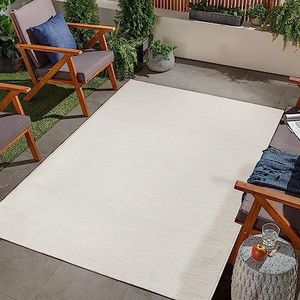 Jimri Tapijt voor binnen en buiten, weerbestendig tapijt voor balkon, terras, tuin, woonkamer, keuken, tapijt, duurzaam, UV- en waterbestendig, afmetingen 120 x 160 cm