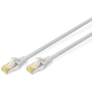 DIGITUS Cat 6A LAN-kabel, 0,25 m, RJ45, netwerkkabel, S/FTP, afgeschermd, Cat-6 & Cat-7, grijs