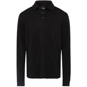 BRAX Style Pirlo Cotton Liquid Interlock Poloshirt voor heren van hoogwaardige jersey, zwart.