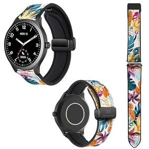 22 mm horlogeband van siliconen en echt leer: Exotic