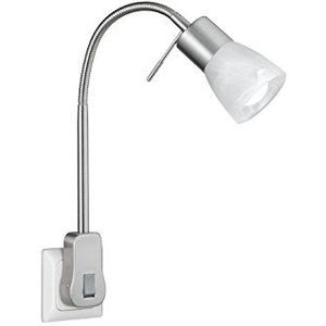 Trio Leuchten LED stekkerspot metaal E14, 5 W, nikkel mat 22 x 4,7 x 40 cm