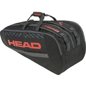 HEAD Unisex - volwassenen Base Racquet Bag tennistas, zwart/oranje, L