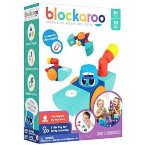 Blockaroo Magnetische bouwstenen Educatief Spel voor kinderen, Educatief Water Speelgoed Set voor Creatieve Bouw Sleepboot Doos met 10 bouwstenen