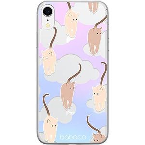 ERT GROUP originele en officiële Babaco iPhone XR hoes case motief Cats 015 perfect aangepast aan de vorm van de mobiele telefoon, gedeeltelijk transparant
