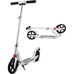 WeSkate City Scooter Inklapbaar en in hoogte verstelbare step voor volwassenen | Big Wheel Scooter Cityroller met dubbele vering en draagriem, step voor kinderen vanaf 12 jaar tot 100 kg