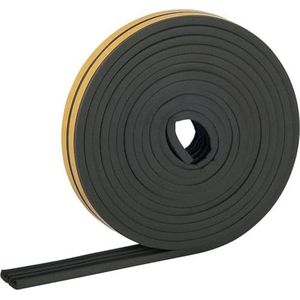 HELPMATE Zelfklevende afdichtingstape voor ramen en deuren, raam-/deurafdichting voor het isoleren van openingen van 2 tot 3,5 mm breed, 9 x 4 mm afdichtingstape (E-profiel, 18 meter, zwart)