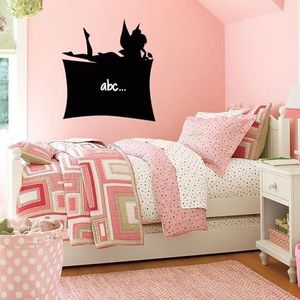 Ambiance Sticker Ardoise Tableau Noir - Stickers Muraux Adhésif Effaçable - Silhouette Fée - H50 x L45 cm