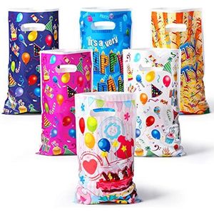 Blendura Verjaardagszakjes voor kinderen, 30 stuks, snoepzakjes, verjaardag, feest, geschenkzakjes, verjaardag, kinderen, kleine cadeaus voor verjaardag, Kerstmis, kleur, Kleur: zwart/bruin,,