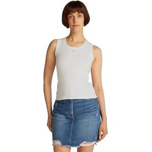 Tommy Jeans Femmes TJW ESSENTIAL RIB TANK EXT Autres T-shirts, Blanc, 3XL, Blanc (écru), 3XL