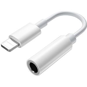 Lightning naar 3,5 mm hoofdtelefoon adapter [Apple MFi-gecertificeerd] hoofdtelefoonadapter voor iPhone audio naar audio 3,5 mm converter compatibel met iPhone 14/13/12/11 Pro/X/XS Max/XR/8/7