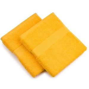 Gözze, Set van 2 handdoeken, geel, 50 x 100 cm, 100% katoen, uitstekende kwaliteit 550 g/m², pluizig en zacht, Öko-Tex Standard 100