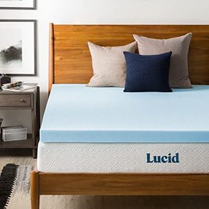LUCID Dorm Room Essentials matrasoplegger van traagschuim, geventileerd, 7,6 cm, eenpersoonsbed XL