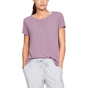 Under Armour Ua Whisperlight Ss Foldover T-shirt voor dames, Paars.