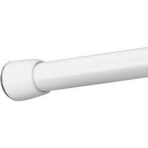 Douchegordijnstang, gemiddelde lengte, telescoopstang van metaal zonder boren, voor badkamer en douche, wit, 109-191 cm